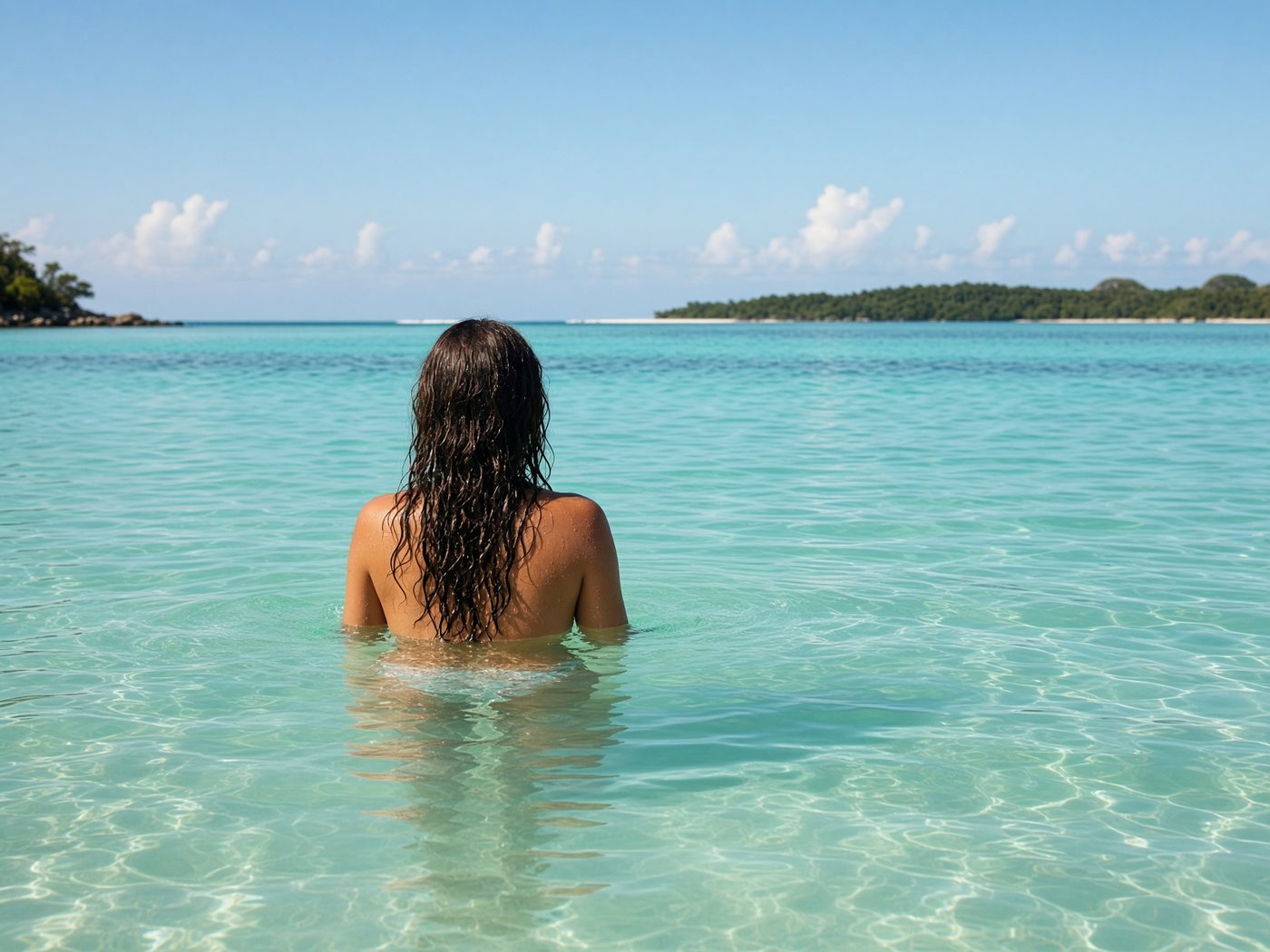 A quiet moment in a turquoise lagoon